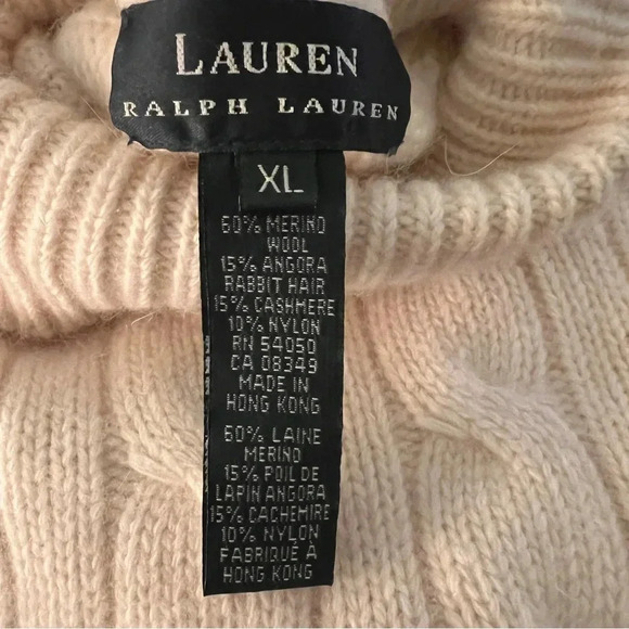 Ralph Lauren Women’s Angora Cashmere Blend Turtleneck Short Sleeve Sweater XL - Picture 9 of 15